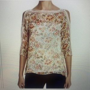 Bailey / 44 Split Shoulder Floral Crochet Blouse - XS